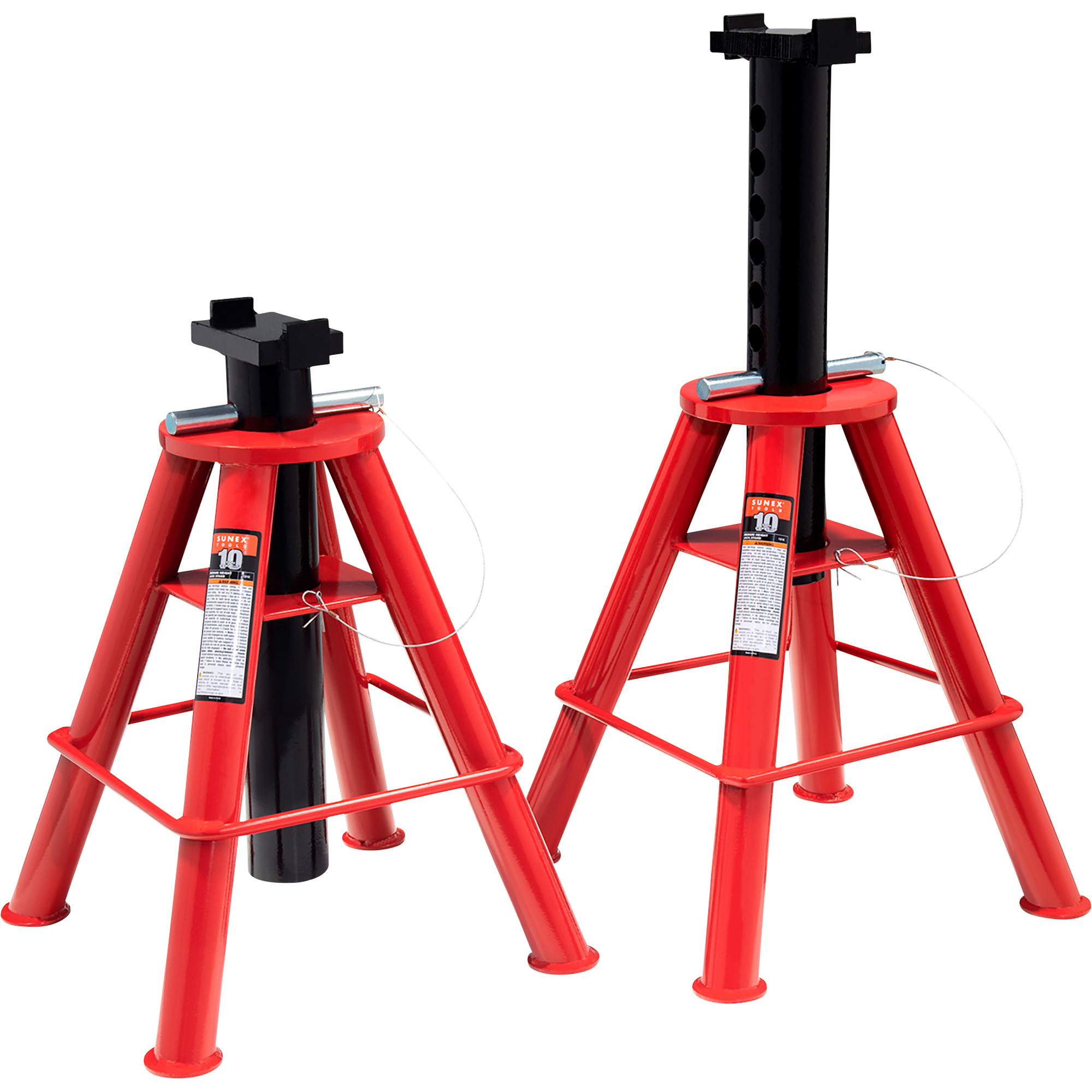 Sunex Tools Medium-Height Jack Stands — 10 Ton, 18 29/32in. to 29 29/32in. Height, Heavy-Duty Steel, Pair, Model# 1310